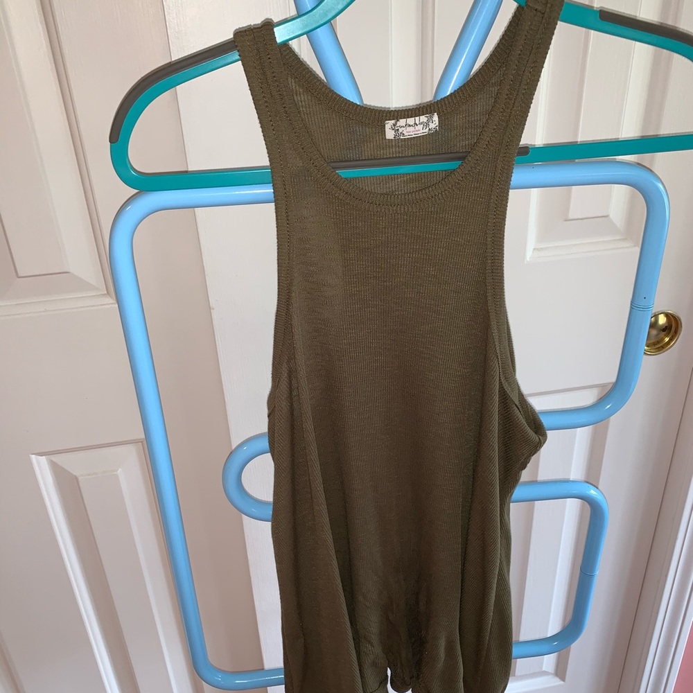 Army green tank top